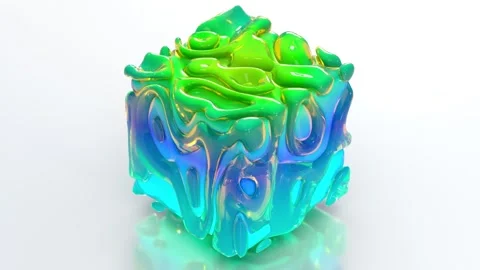 Aerial Wavy 3D Cube 49 4K Stock Footage 282798920
