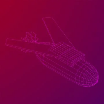 Aerial Weapon Guided Smart Bomb with Wings Ilustración de archivo