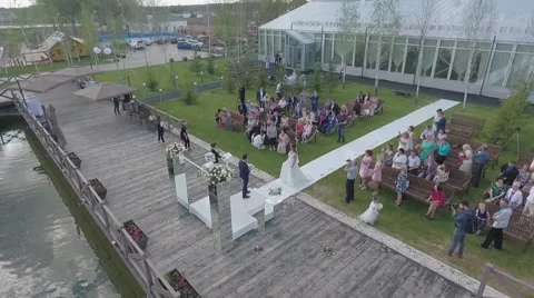 Aerial wedding shot Video stock 64343771