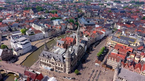 Aerial wide angle panoramic view of the historic old post office building Stock Footage 339411945