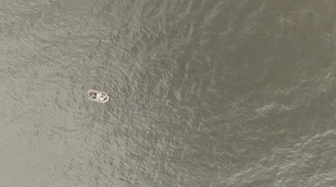 Aerial: wide river Video stock 61887631
