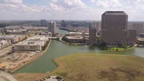 Aerial of William Square in Irving (Side Shot) Stock Footage 81148424