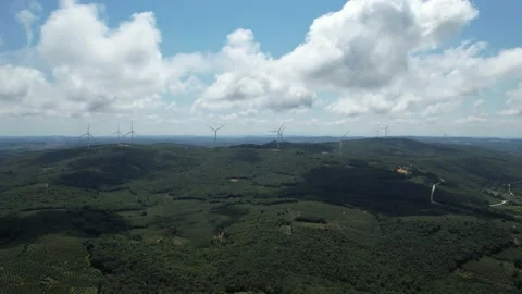 Aerial wind energy and cloud Stock Footage 219890227