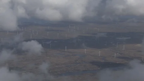 Aerial wind-farm park Norway Stock Footage 87695953