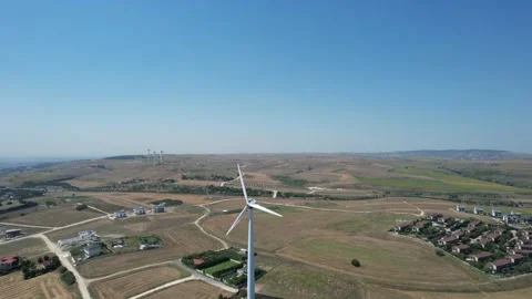 Aerial wind trubine Stock Footage 202054300
