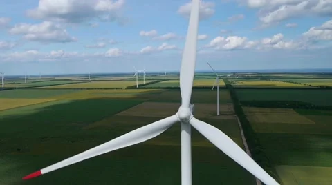 AERIAL: Wind turbine Stock Footage