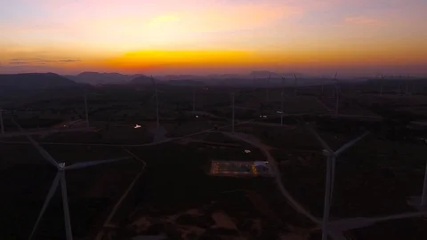 Aerial - Wind turbine Stock Footage 75997734