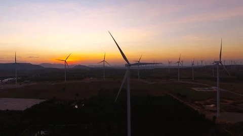 Aerial - Wind turbine Stock Footage 75999801