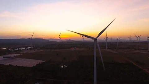 Aerial - Wind turbine Stock Footage 76002200