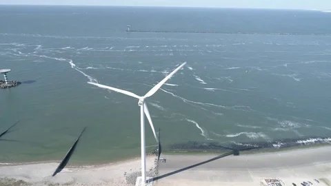 Aerial Wind Turbine Stock Footage 78182883