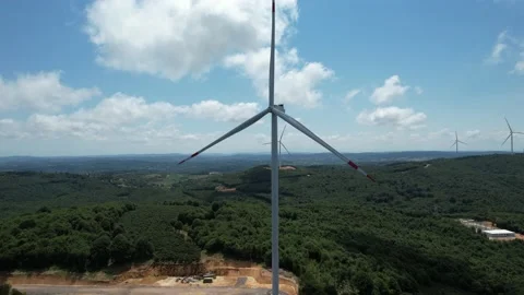Aerial wind turbine Stock Footage 201629949