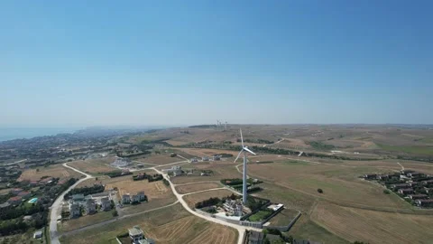 Aerial wind turbine Stock Footage 201963673