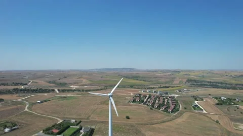 Aerial wind turbine Stock Footage 201963734