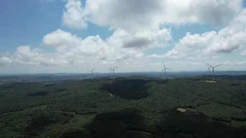 Aerial wind turbines Stock Footage 218023078