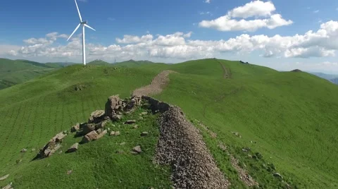 Aerial of windfarm in China Stock Footage 59552216