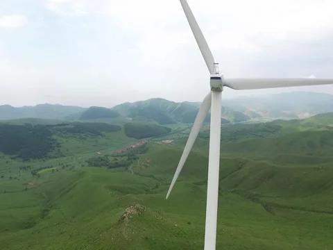 Aerial of windfarm in China Stock Footage 59554165