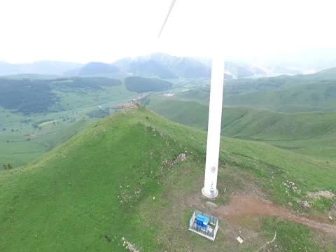 Aerial of windfarm in China Stock Footage 59554435