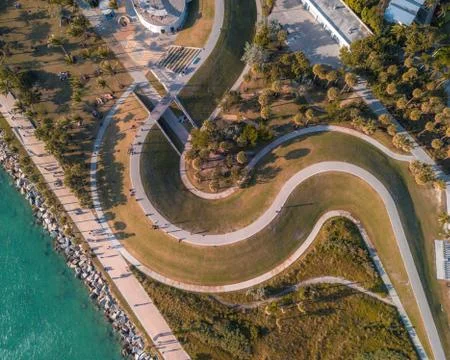 Aerial of Winding Path Loop 스톡 사진