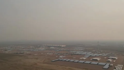 AERIAL WINDMILL PLANT Stock Footage 148162936