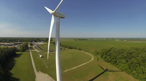 Aerial windmill shot 4 Stock Footage 39722083