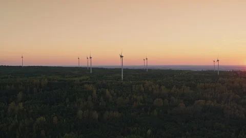 Aerial Windmills Stock Footage 96009147