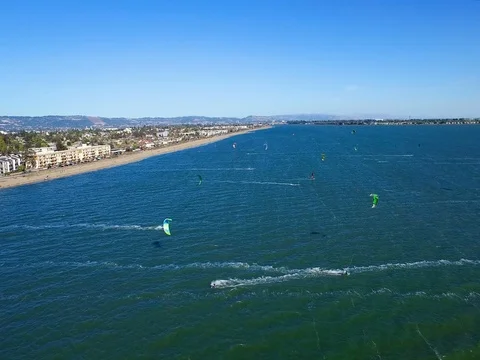 Aerial - Windsurfers Stock Footage 81834912