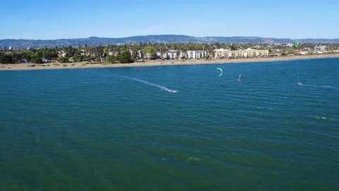 Aerial - Windsurfers Stock Footage 81834963
