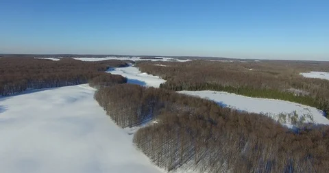 Aerial Winter Landscape Video stock 120180045