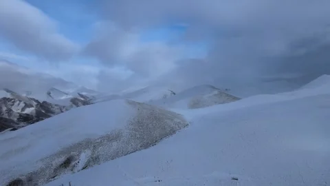 Aerial winter mountains Stock Footage 262954072
