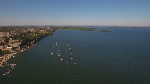 Aerial Wisconsin Madison September 2016 4K Stock Footage 73061353