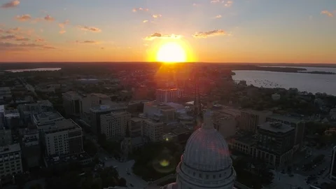 Aerial Wisconsin Madison September 2016 4K Video stock 73073953