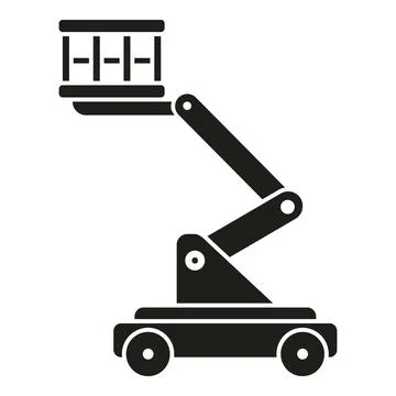 Aerial work platform lifting equipment icon Ilustración de archivo