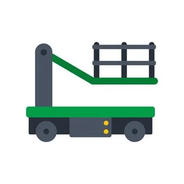 Aerial work platform lifting equipment flat icon Ilustración de archivo