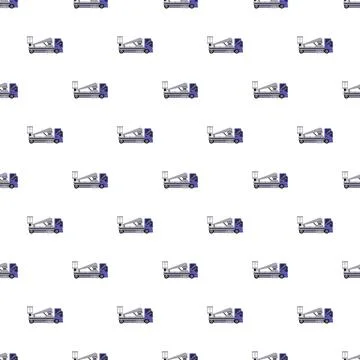 Aerial work platform trucks seamless repeating pattern Stock Illustration