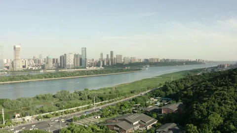 Aerial Xiangjiang River Stock Footage 167626581