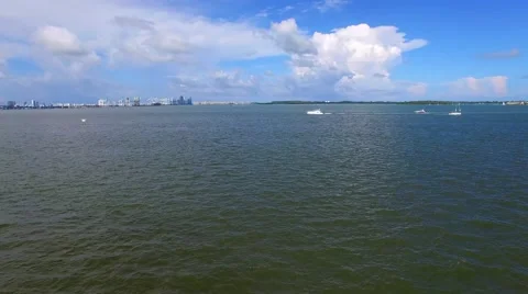 AERIAL - Yatch in Miami Stock Footage 65153942