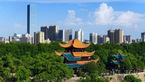 Aerial Yueyang Tower Ancient Architecture Scenery Stock-Footage 325575976