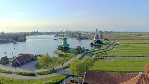 Aerial Zaanse Schans Video stock 109951288