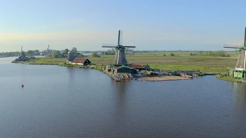 Aerial Zaanse Schans Stock Footage 110883564