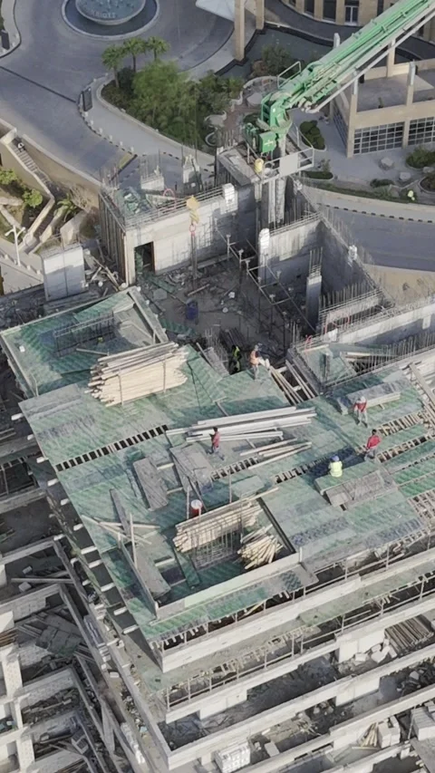 Aerial Zoom In Toward Riyadh Construction Development Stock Footage 343046550