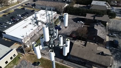 AerialCellTower Orbit 2 Stock Footage 120805649