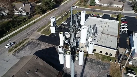 AerialCellTower Orbit 3 Stock Footage 120805644