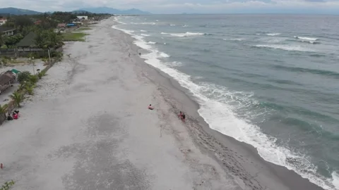 Aerial/Drone shot of beach in Philippines Stock Footage 203967075