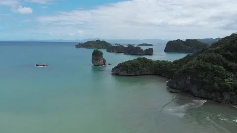 Aerial/Drone shot of beach in Philippines Stock Footage 203969502