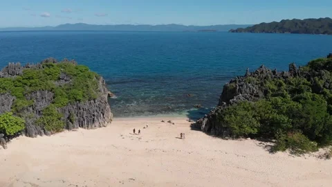 Aerial/Drone shot of beach in Philippines Stock Footage 203969540