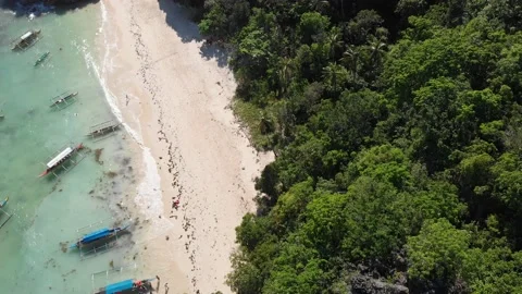 Aerial/Drone shot of beach in Philippines Stock Footage 203969559