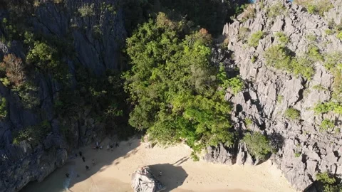 Aerial/Drone shot of beach in Philippines Stock Footage 203969576