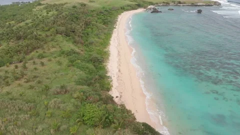 Aerial/Drone shot of beach in Philippines Stock Footage 203969678