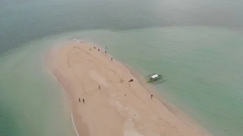 Aerial/Drone shot of beach in Philippines Vídeo Stock 203969731