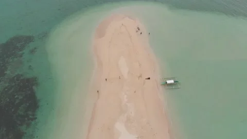 Aerial/Drone shot of beach in Philippines Stock Footage 203969733
